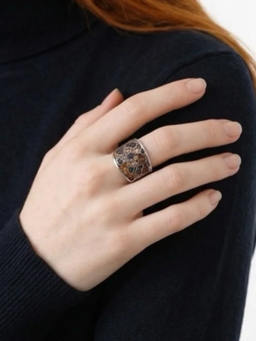 Brighton Totem Trinity Leopard Ring Size 8 Large Chunk NWT Rare Find!